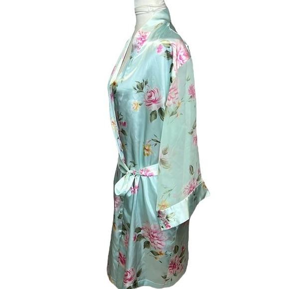 Oscar De La Renta Pink Label Floral Silky Robe - Picture 3 of 6